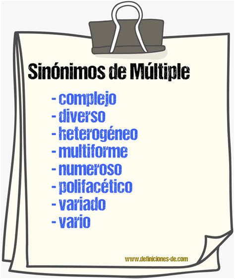 múltiples sinónimo